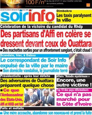 Après ses menaces contre le correspondant de Soir Info, le maire de Dabou incite les jeunes à chasser le journaliste de la Ville