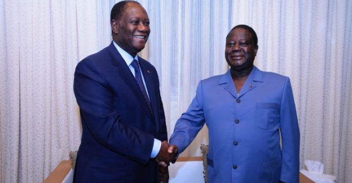 Visite du Président Alassane Ouattara Chez le Président Henri Konan Bedie.