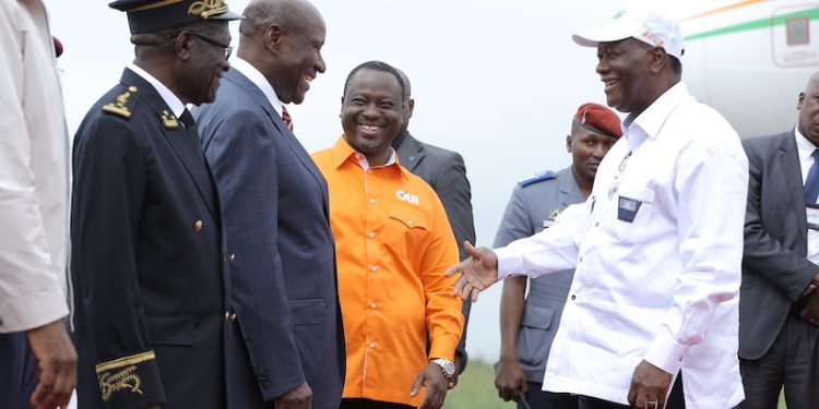 Bouaké: Ouattara en compagnie de Duncan et de Soro