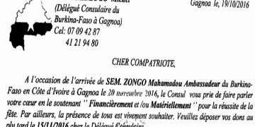 Affaire’’ délégué consulaire de Gagnoa suspendu’’ : Les révélations de l’Ambassadeur Zongo Mahamadou