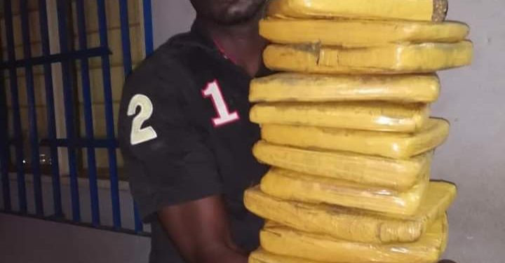 Lutte contre la drogue: Un trafiquant pris la main dans le sac avec 11 blocs de cannabis