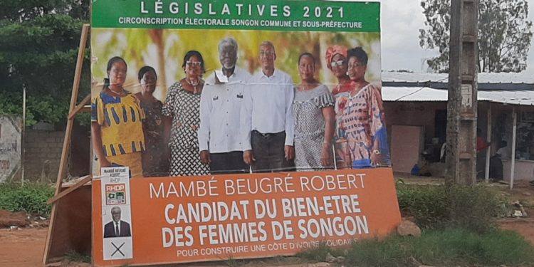 Législatives Songon: Les affiches de campagne de Beugre Mambé marquent la différence