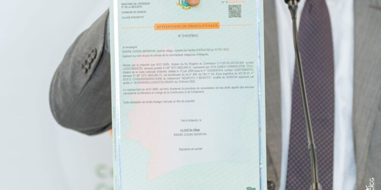Côte d’Ivoire : Ce qu’il faut savoir sur l’attestation de droit d’usage coutumier