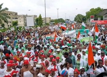 Marche du PDCI à Abidjan : Forte mobilisation contre l’exclusion électorale de Tidjane Thiam